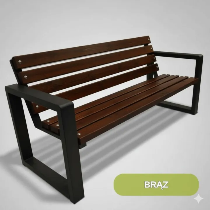 Ławka parkowa Grande 200 cm Brąz