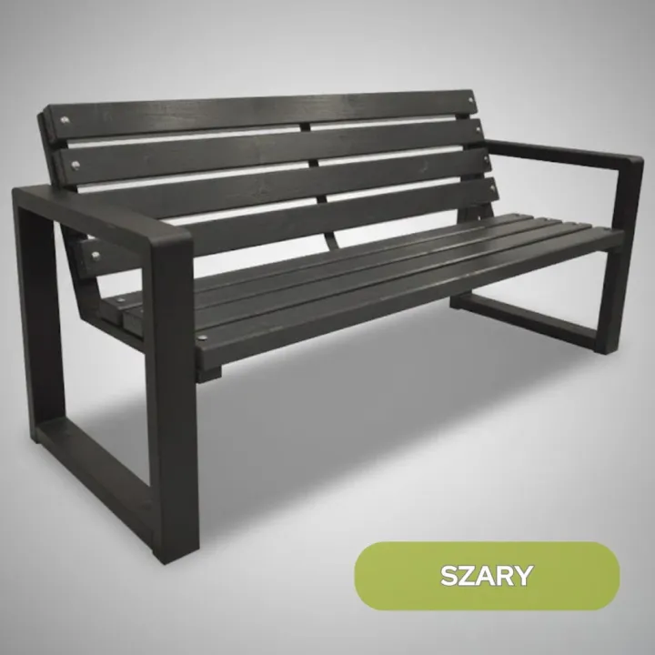 Ławka parkowa Grande 200 cm Orzech Szary