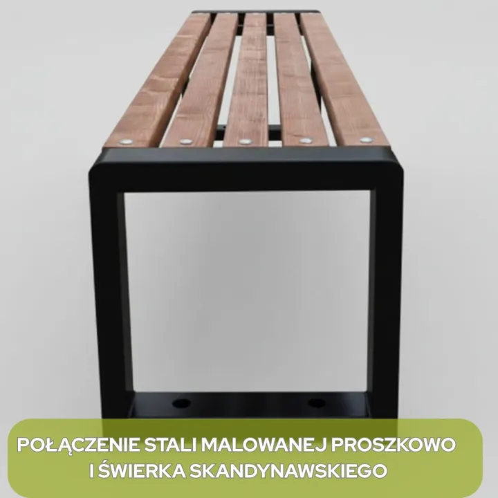 Ławka ogrodowa Grande bez oparcia 100 cm Metal Drewno