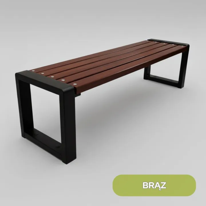 Ławka parkowa Grande bez oparcia 150 cm Brąz