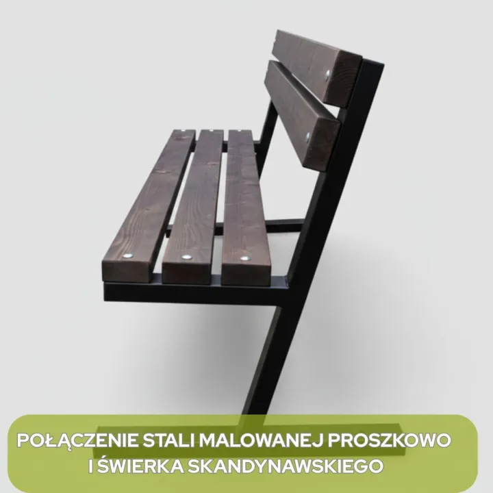 Ławka ogrodowa BOSTON 125 cm  metal drewno