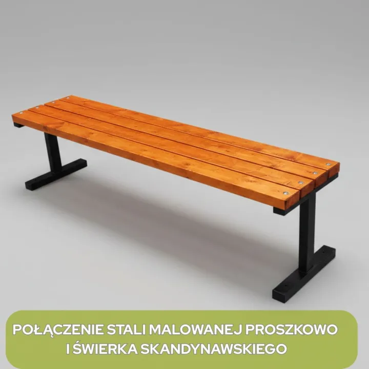 Drewniana ławka ogrodowa BOSTON 150 cm bez oparcia najtaniej