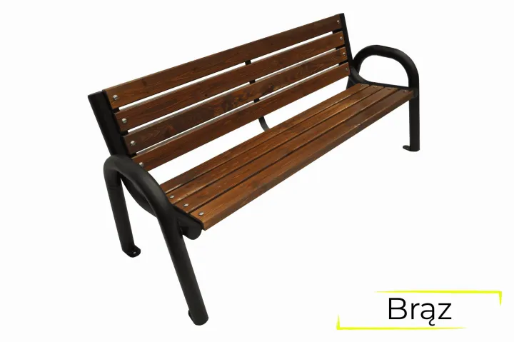 Ławka Primario z oparciem 175 cm brąz.jpg