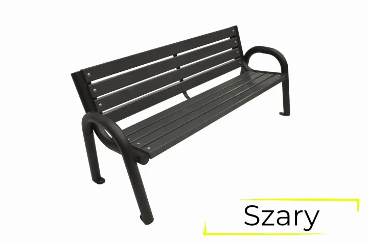 Ławka Primario z oparciem 175 cm szary.jpg