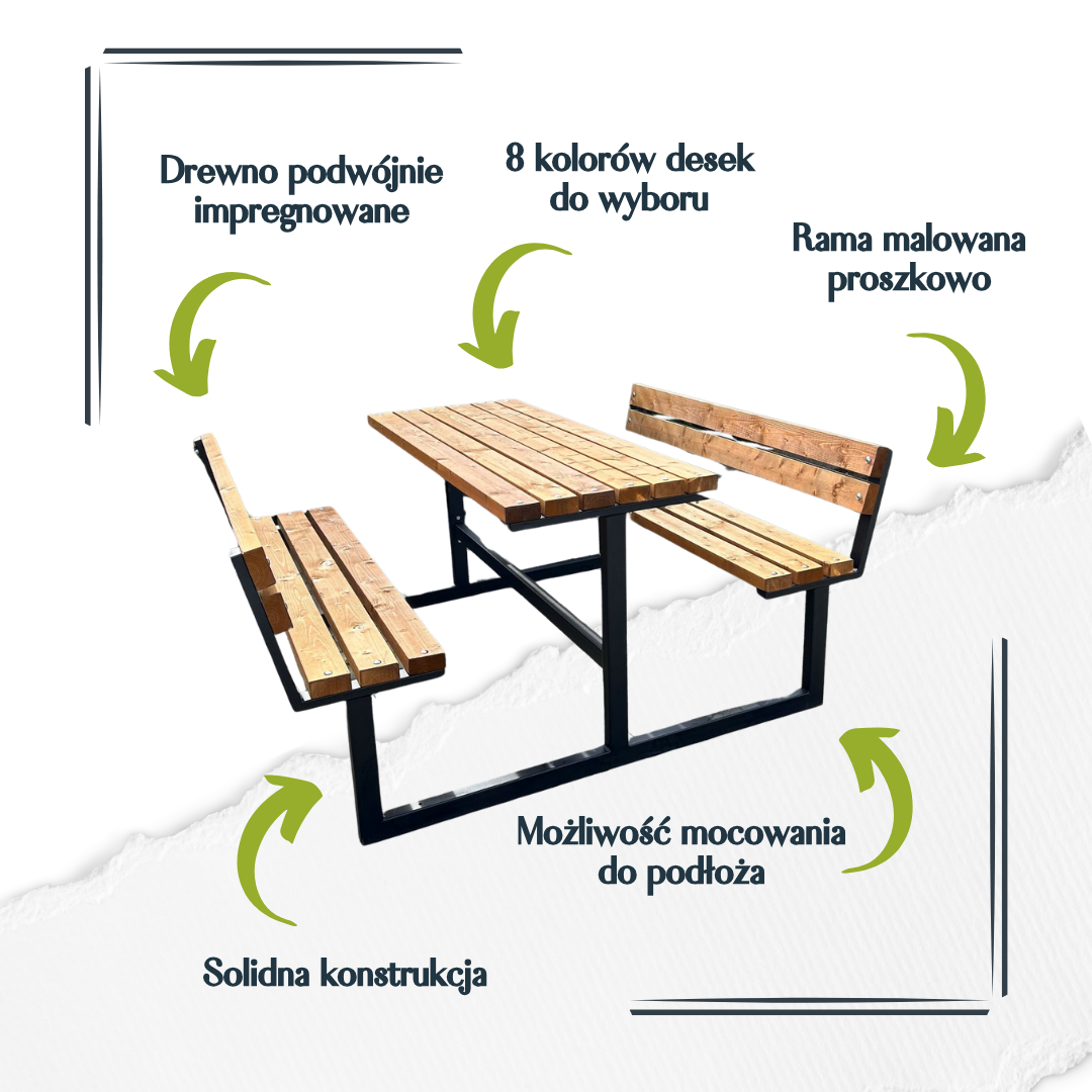 Pikniková sestava Senior II s opěradlem