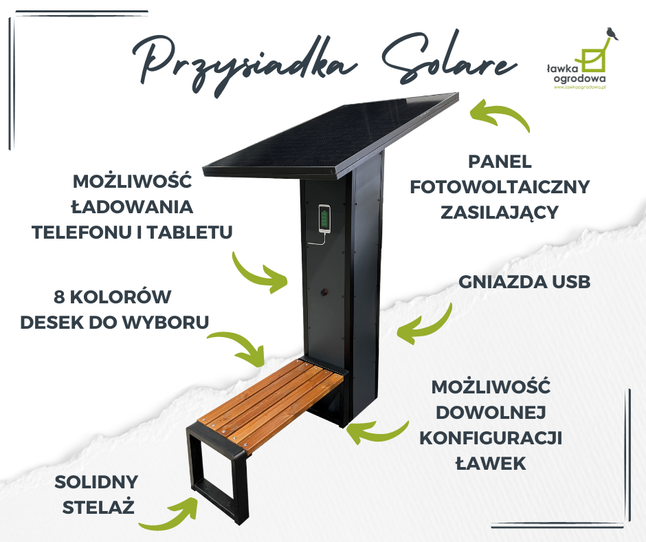 Solární přisedací lavička Solare II